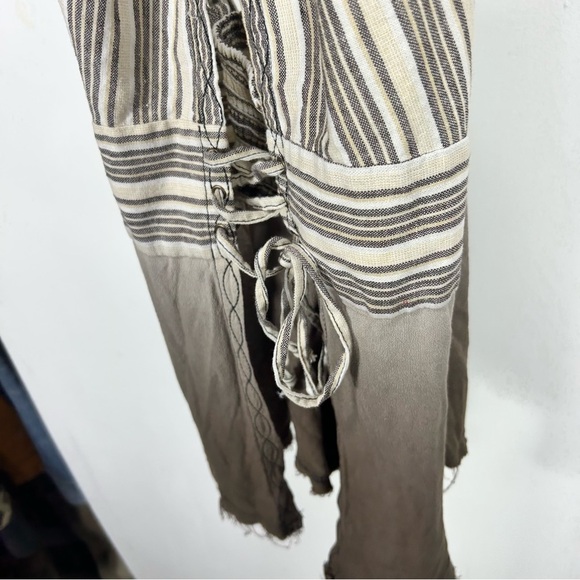 GILDED INTENT by BUCKLE lace up raw hem halter tank top O19 - Picture 9 of 10